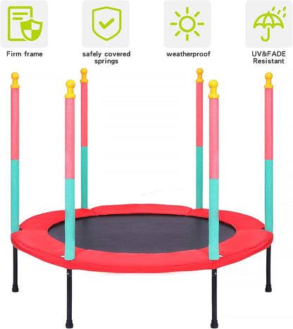 Kids Trampoline with Safety Enclosure Net - 5FT Trampoline for Toddlers Indoor and Outdoor - Parent-Child Interactive Game Fitness Trampoline Toy