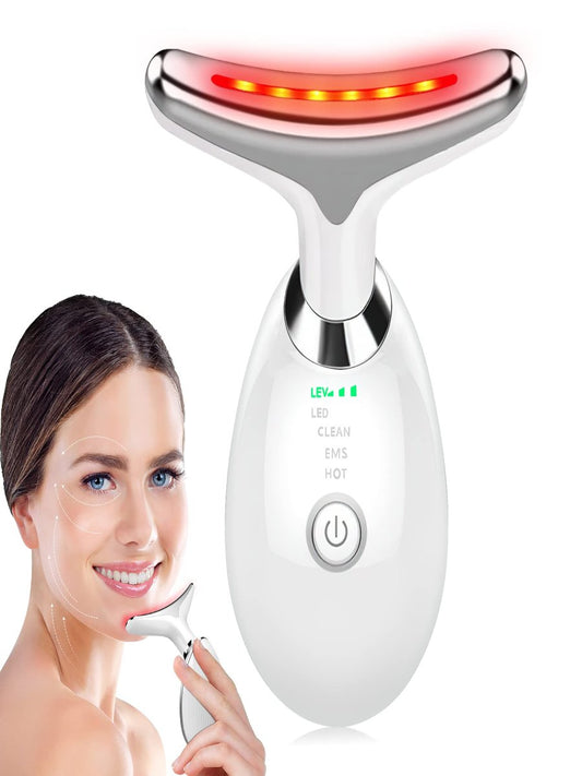 Anti-Wrinkle Face Massager – Portable Handheld Electric Device for Facial, Neck, and Eye Care (White)