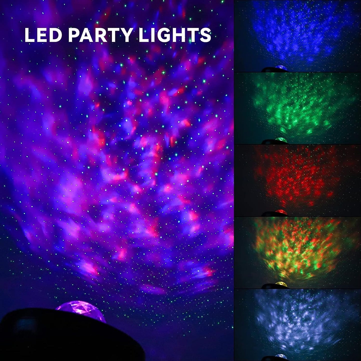 LED Star Light Projector, Starry Night Lights & Rotating Ocean Wave Music Projection Lamp with Remote Control Bluetooth Speaker for Kids Room Bedroom,Living Room Decoration