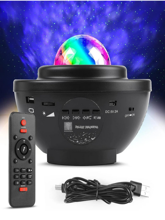 LED Star Light Projector, Starry Night Lights & Rotating Ocean Wave Music Projection Lamp with Remote Control Bluetooth Speaker for Kids Room Bedroom,Living Room Decoration