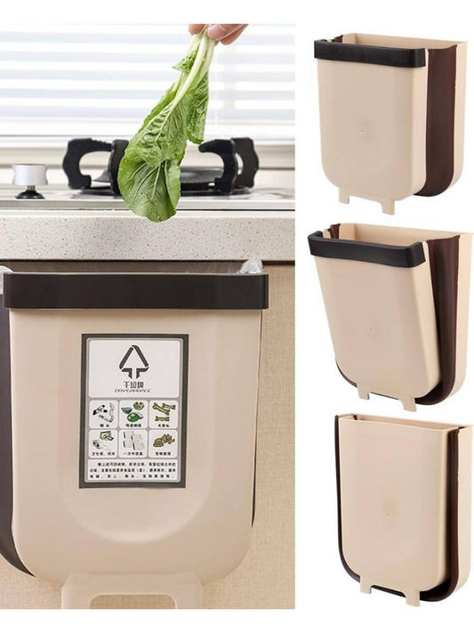 Hanging Trash Can For Kitchen Cabinet Door, Car, Bathroom & Toilet Foldable Waste Storage Trashcan