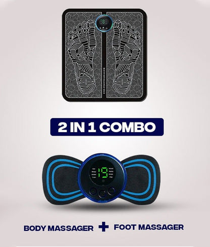 2 in 1 Combo Foot Massager +Mini EMS Massager