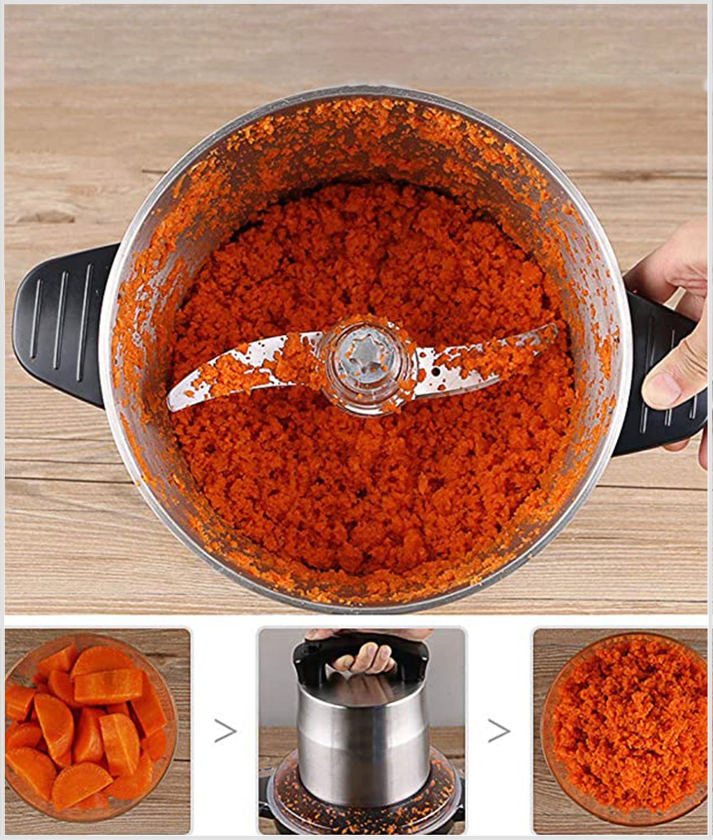 6L Stainless Steel Food Chopper/Grinder for Meat, Vegetables, Fruits and Nuts